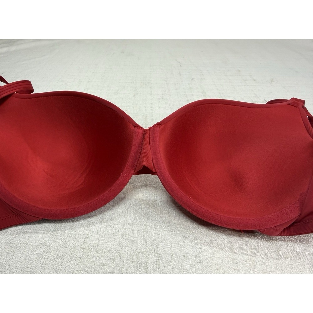 Le Mystere 32DDD Red Underwire Bra Lightly Lined Adjustable Straps - Picture 6 of 7